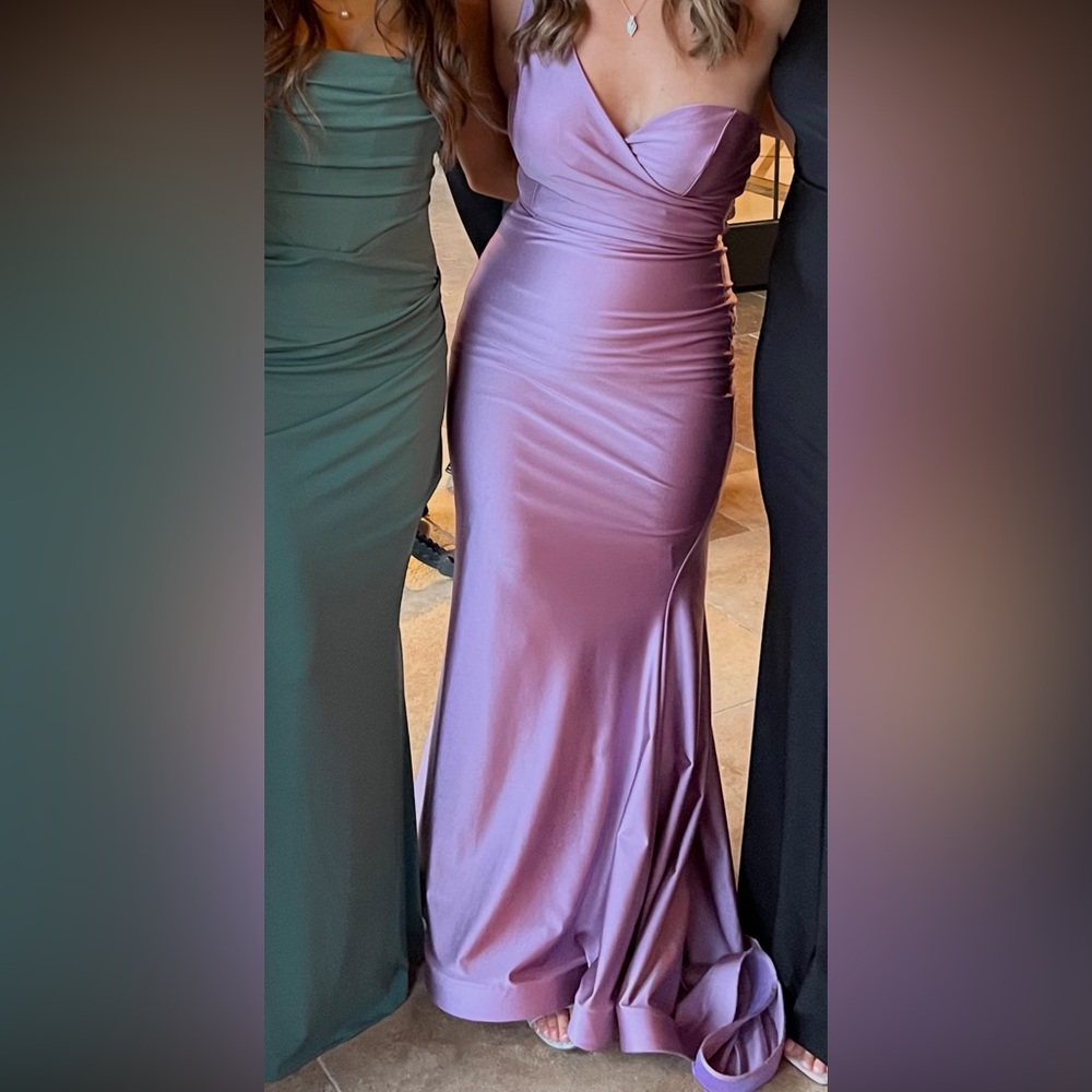 Elegant Lavender One Sleeve Dress